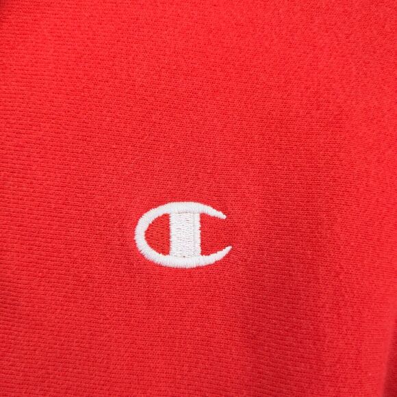 Champion Reverse Weave Mens Pullover Hoodie Sweatshirt Red Small Kangaroo Pocket - Picture 4 of 13